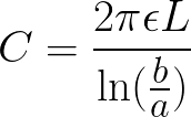 Cylindrical Capacitor Capacitance formula