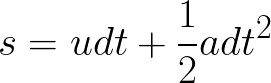 Displacement vector(given initial velocity and acceleration) formula