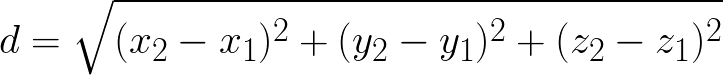 Euclidean Distance Between Two Points In Three dimensional 3D Space 