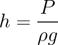 Height or depth (given pressure, density and acceleration) formula