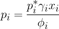 Partial pressure in non-ideal solution (Given mole fraction,vapor pressure,fugacity coefficient) formula