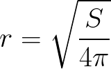 Radius of the sphere(given Surface area) formula