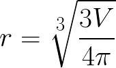 Radius of the sphere(given Volume) formula